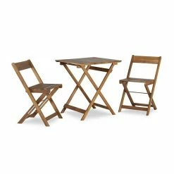 Linon Rockport Bistro Square Patio Table & Chair 3-piece Set