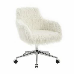 Linon Fiona Faux Fur Office Chair White -Linon Sales Store unnamed file 1012
