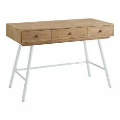 Linon Cailan 3-Drawer Desk White Black