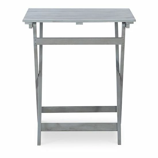Linon Rockport Square Patio Table & Chair 3-piece Set 4 Linon Rockport Square Patio Table & Chair 3-piece Set - Image 4