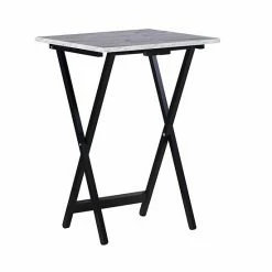 Linon White Faux Marble TV Tray Table 5-piece Set -Linon Sales Store unnamed file 105
