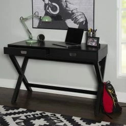 Alternative view of Linon Peggy 2-Drawer Writing Desk Black