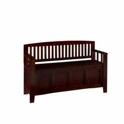 Linon Slatted Storage Bench White