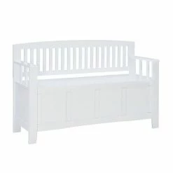 Linon Slatted Storage Bench White -Linon Sales Store unnamed file 1115