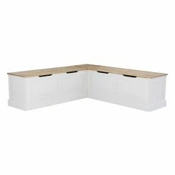 Linon Tobin Backless Breakfast Nook Bench White White