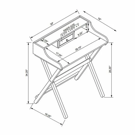 Linon Coy Folding Desk Natural 6 Linon Coy Folding Desk Natural - Image 6