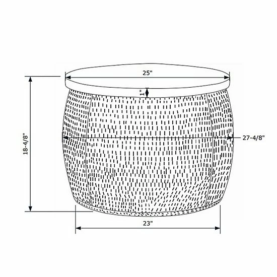Linon Royce Storage Drum Silver 3 Linon Royce Storage Drum Silver - Image 3