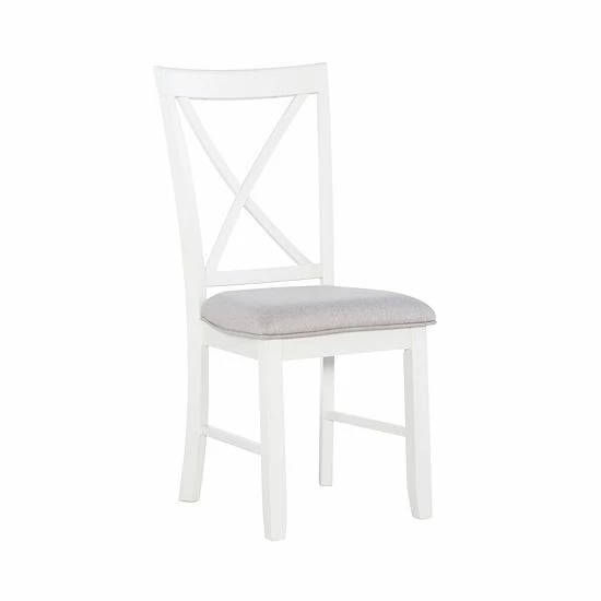 Linon Jane Dining Chair 2-piece Set White Gray 2 Linon Jane Dining Chair 2-piece Set White Gray - Image 2