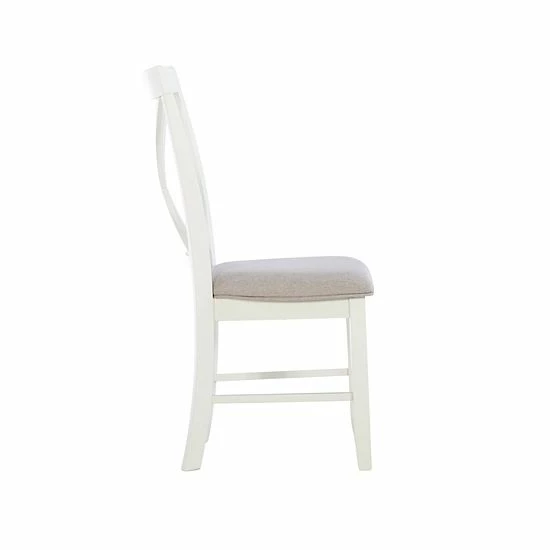 Linon Jane Dining Chair 2-piece Set White Gray 4 Linon Jane Dining Chair 2-piece Set White Gray - Image 4