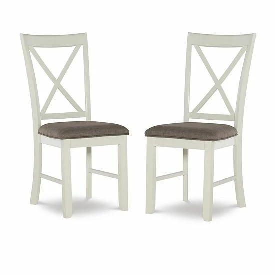 Linon Jane Dining Chair 2-piece Set White Gray 8 Linon Jane Dining Chair 2-piece Set White Gray - Image 8