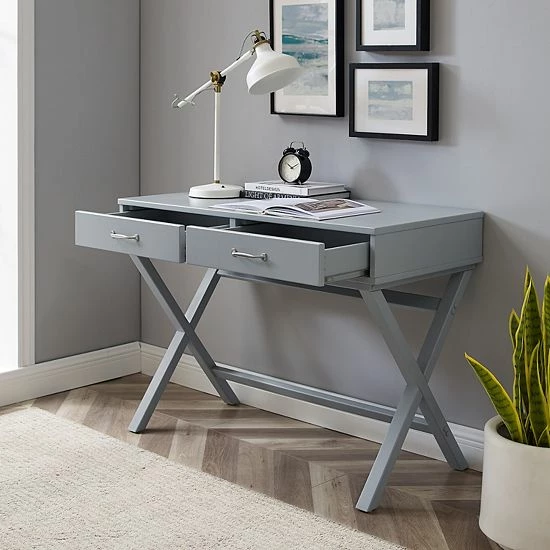 Linon Penney 2-Drawer Desk White 2 Linon Penney 2-Drawer Desk White - Image 2
