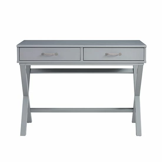 Linon Penney 2-Drawer Desk White 3 Linon Penney 2-Drawer Desk White - Image 3