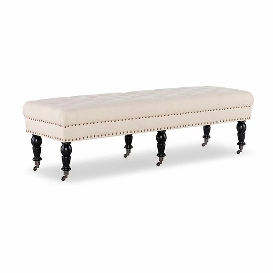 Linon Isabella Bench Off White 1 Linon Isabella Bench Off White