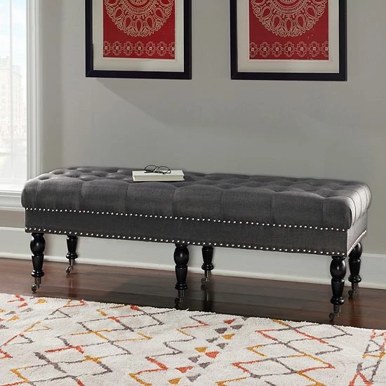 Linon Isabella Bench Off White 2 Linon Isabella Bench Off White - Image 2