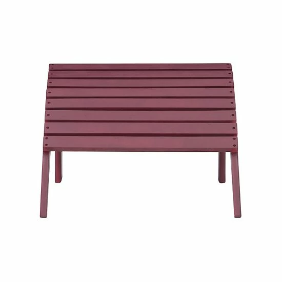 Linon Adirondack Indoor / Outdoor Patio Ottoman White 2 Linon Adirondack Indoor / Outdoor Patio Ottoman White - Image 2