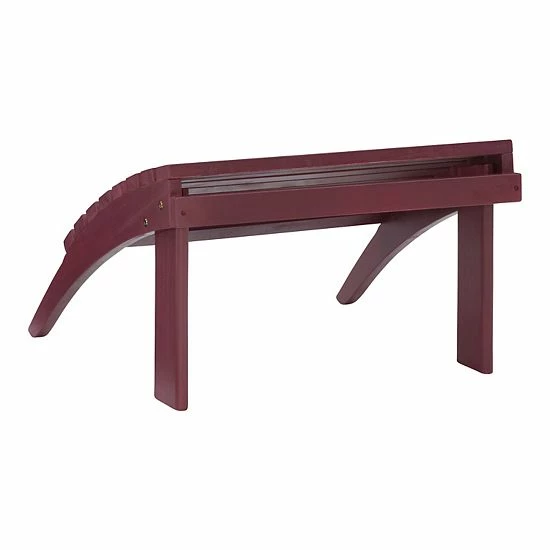 Linon Adirondack Indoor / Outdoor Patio Ottoman White 4 Linon Adirondack Indoor / Outdoor Patio Ottoman White - Image 4