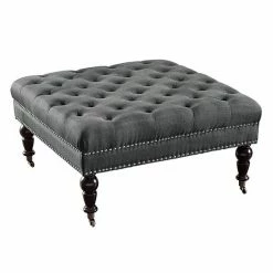 Linon Isabelle Square Tufted Ottoman Natural -Linon Sales Store unnamed file 1324