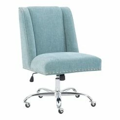 Linon Draper Office Desk Chair Charcoal