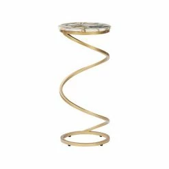 Linon Rian Spiral Drink Table Quartz Agate
