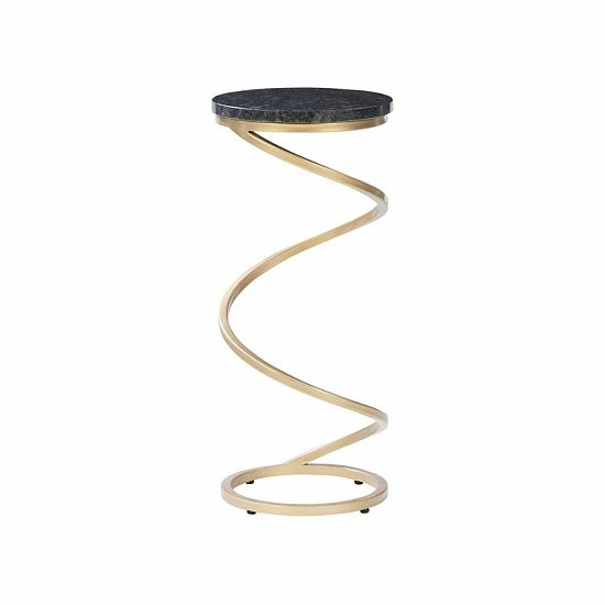 Linon Rian Spiral Drink Table Quartz Agate 6 Linon Rian Spiral Drink Table Quartz Agate - Image 6