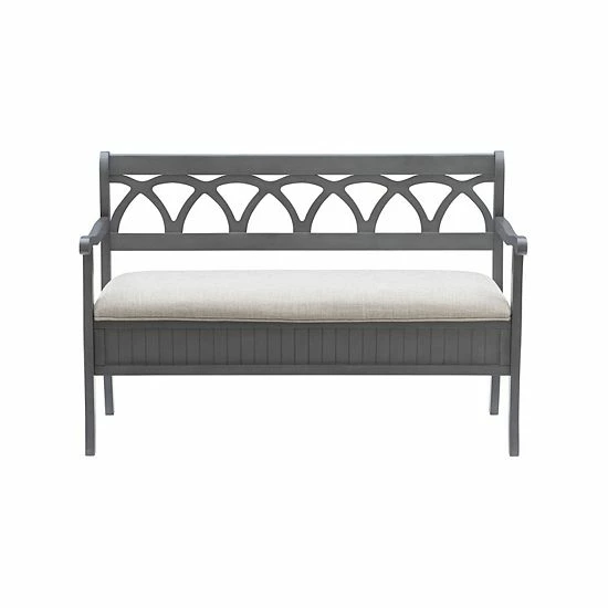 Linon Elliana Storage Bench White 6 Linon Elliana Storage Bench White - Image 6