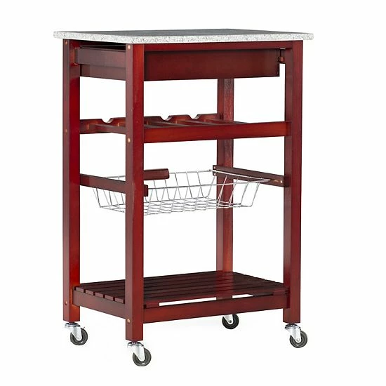 Linon Kitchen Island Granite Top 4 Linon Kitchen Island Granite Top - Image 4