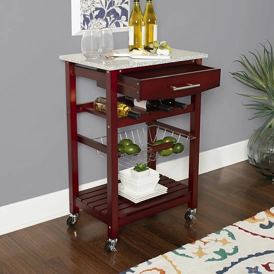 Linon Kitchen Island Granite Top 5 Linon Kitchen Island Granite Top - Image 5