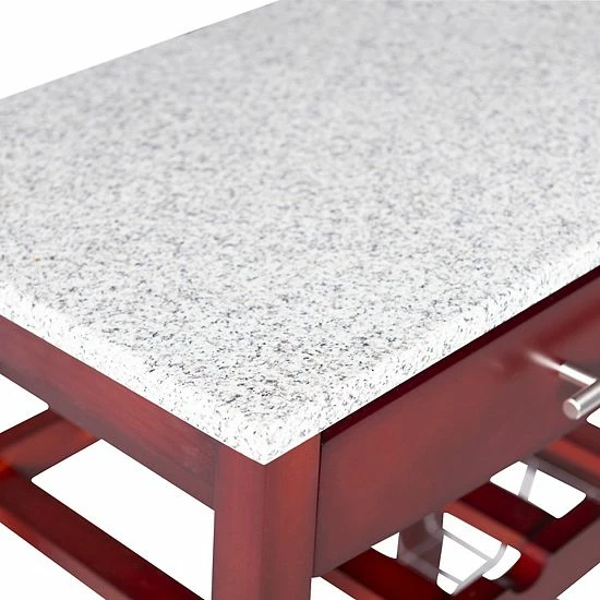 Linon Kitchen Island Granite Top 7 Linon Kitchen Island Granite Top - Image 7