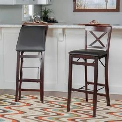 Alternative view of Linon Triena X-Back Folding Bar Stool