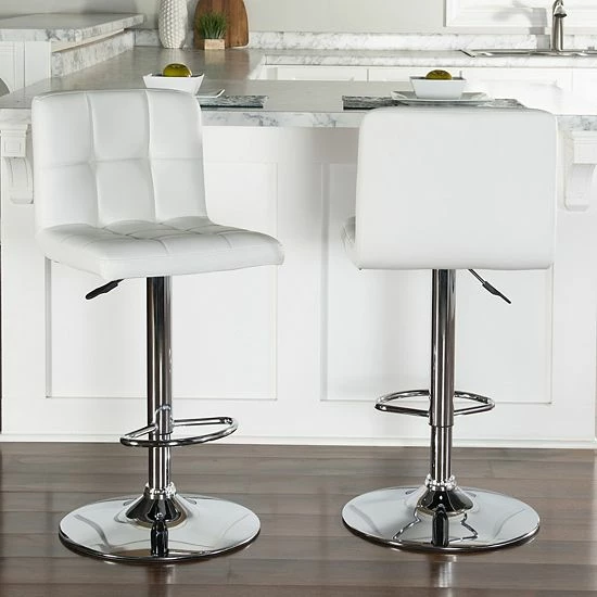 Linon Quilted Adjustable Bar Chair Black 10 Linon Quilted Adjustable Bar Chair Black - Image 10