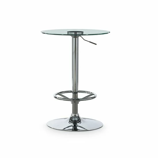 Linon Jenna Adjustable Pub Table & Stool 3-piece Set White Chrome 4 Linon Jenna Adjustable Pub Table & Stool 3-piece Set White Chrome - Image 4