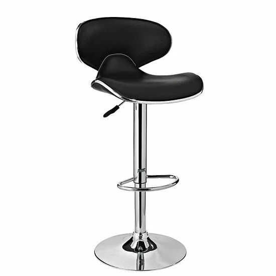 Linon Jenna Adjustable Pub Table & Stool 3-piece Set White Chrome 5 Linon Jenna Adjustable Pub Table & Stool 3-piece Set White Chrome - Image 5
