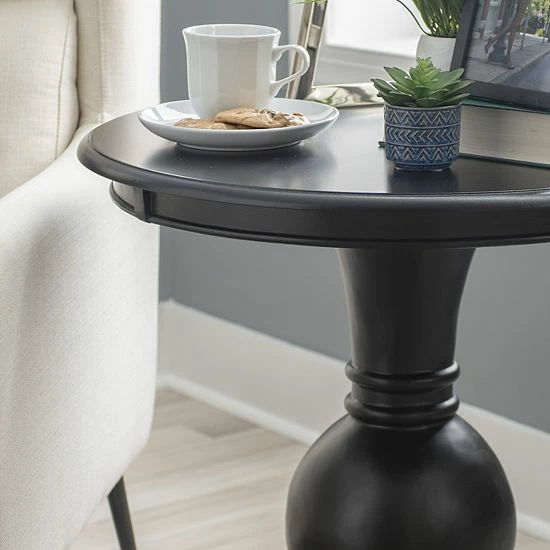 Linon Adeline Round End Table Natural 2 Linon Adeline Round End Table Natural - Image 2