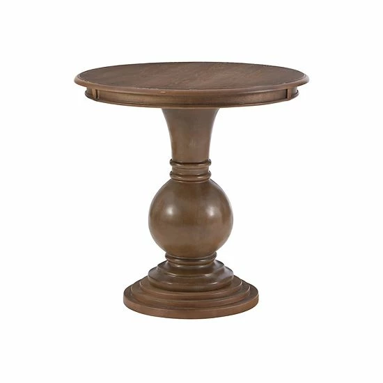 Linon Adeline Round End Table Natural 5 Linon Adeline Round End Table Natural - Image 5