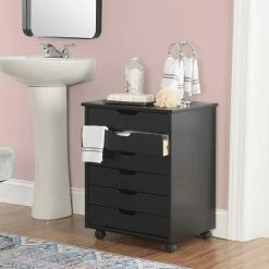 Linon Cary Wide 6-Drawer Rolling Storage Cart White Wash 16 Linon Cary Wide 6-Drawer Rolling Storage Cart White Wash -Linon Sales Store unnamed file 155