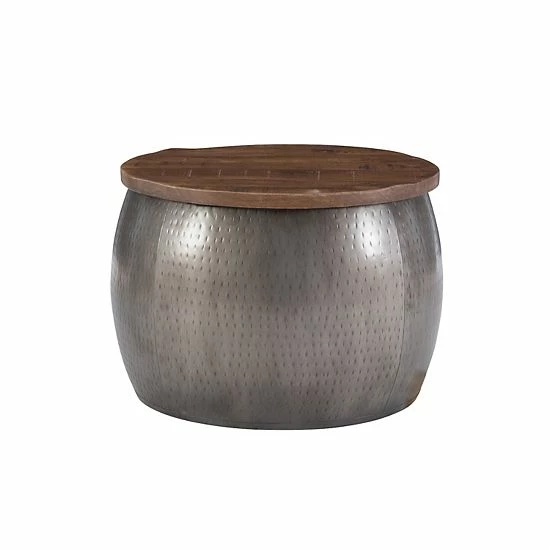 Linon Royce Storage Drum Silver 12 Linon Royce Storage Drum Silver - Image 12