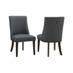 Linon Adler Dining Chair 2-Piece Set Natural Espresso