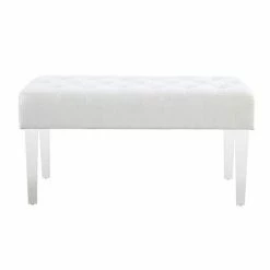 Linon Ella Acrylic Leg Bench Platinum -Linon Sales Store unnamed file 1639