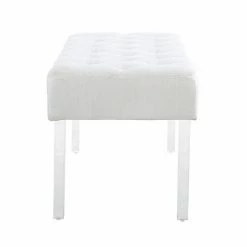 Linon Ella Acrylic Leg Bench Platinum -Linon Sales Store unnamed file 1640
