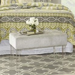 Linon Ella Acrylic Leg Bench Platinum -Linon Sales Store unnamed file 1643