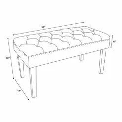 Linon Ella Acrylic Leg Bench Platinum -Linon Sales Store unnamed file 1644