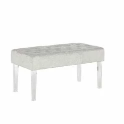 Linon Ella Acrylic Leg Bench Platinum -Linon Sales Store unnamed file 1646