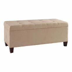 Linon Carmen Shoe Storage Ottoman Gray