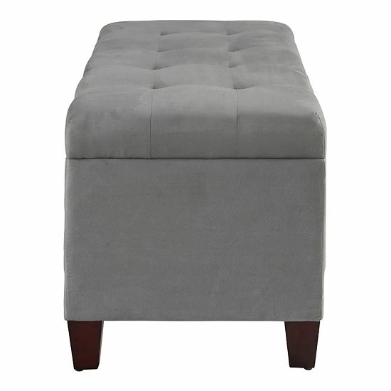 Linon Carmen Shoe Storage Ottoman Gray 4 Linon Carmen Shoe Storage Ottoman Gray - Image 4