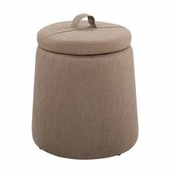 Linon Patrick Storage Ottoman Gray Brown
