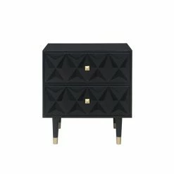 Alternative view of Linon Geometric Texture Nightstand End Table Gray