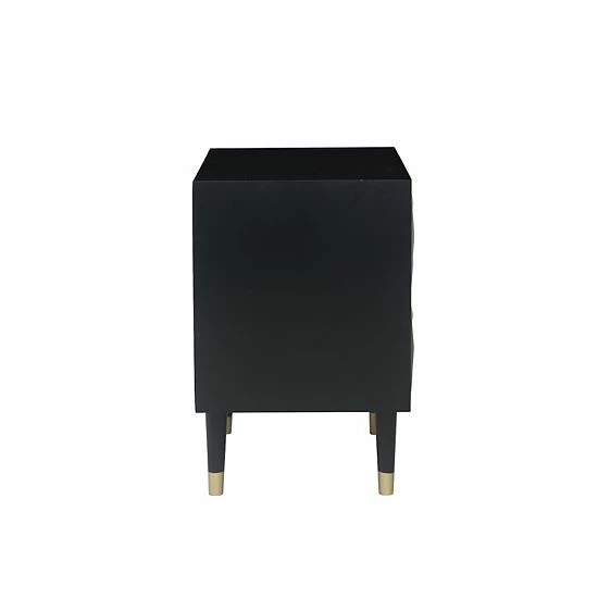 Linon Geometric Texture Nightstand End Table Gray 3 Linon Geometric Texture Nightstand End Table Gray - Image 3