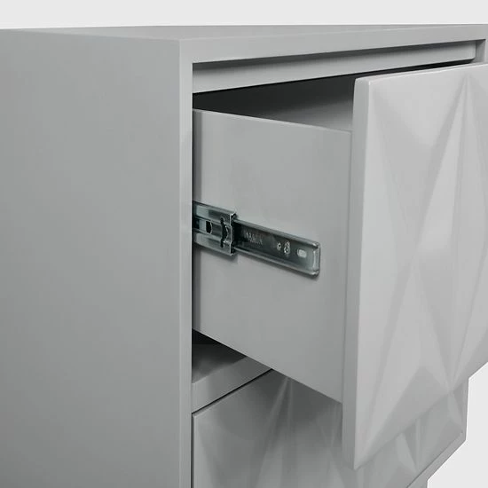 Linon Geometric Texture Nightstand End Table Gray 7 Linon Geometric Texture Nightstand End Table Gray - Image 7