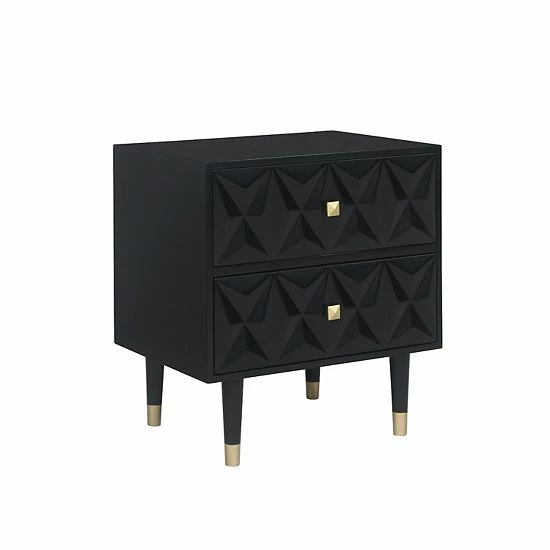 Linon Geometric Texture Nightstand End Table Gray 10 Linon Geometric Texture Nightstand End Table Gray - Image 10