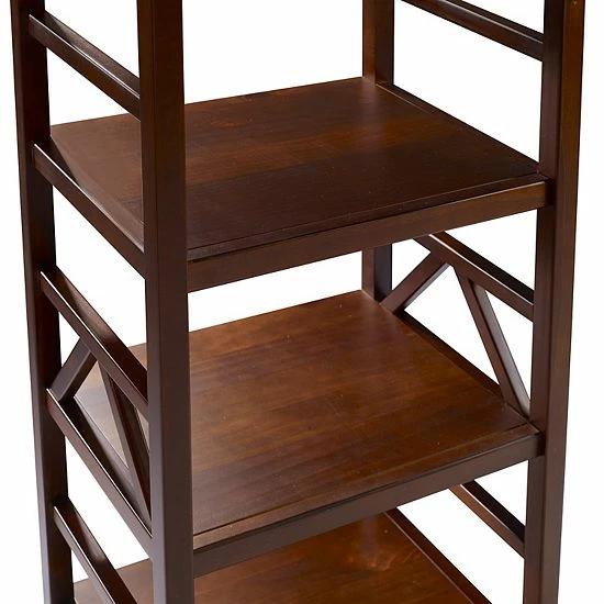 Linon Titian Bookshelf Rustic Gray 2 Linon Titian Bookshelf Rustic Gray - Image 2